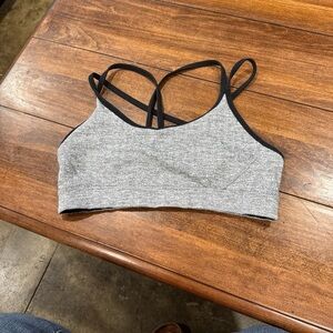Manduka Women's Black and Gray strappy Sports Bra